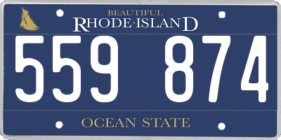 RI license plate 559874