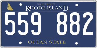 RI license plate 559882