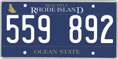 RI license plate 559892