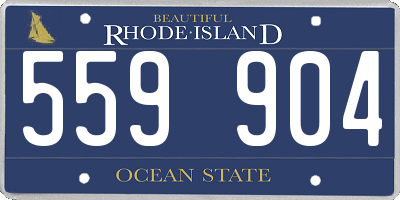 RI license plate 559904