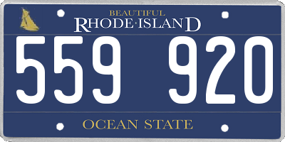 RI license plate 559920