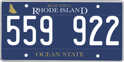 RI license plate 559922