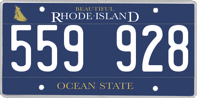 RI license plate 559928