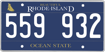 RI license plate 559932