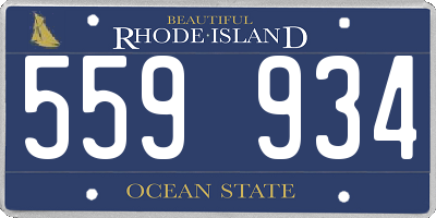 RI license plate 559934