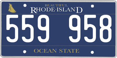 RI license plate 559958