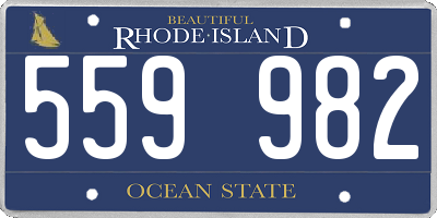RI license plate 559982