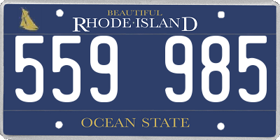 RI license plate 559985