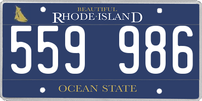 RI license plate 559986