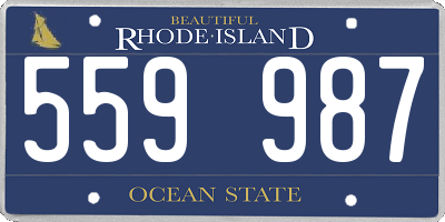 RI license plate 559987