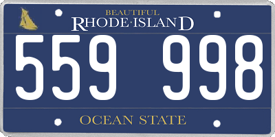 RI license plate 559998