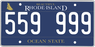 RI license plate 559999