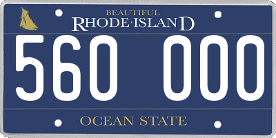 RI license plate 560000