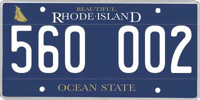RI license plate 560002