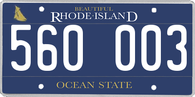 RI license plate 560003