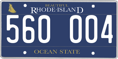 RI license plate 560004
