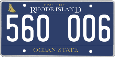 RI license plate 560006