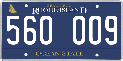 RI license plate 560009