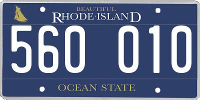 RI license plate 560010