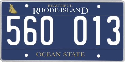 RI license plate 560013