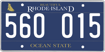 RI license plate 560015