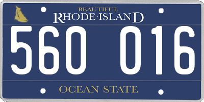 RI license plate 560016