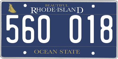 RI license plate 560018