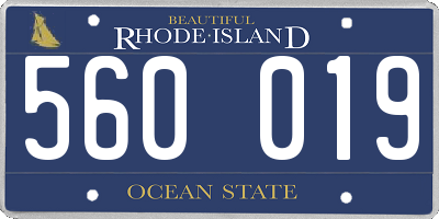 RI license plate 560019