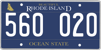 RI license plate 560020