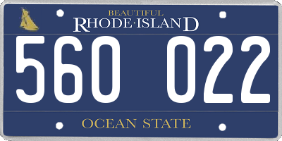 RI license plate 560022