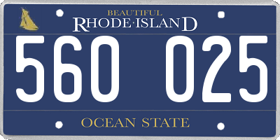 RI license plate 560025