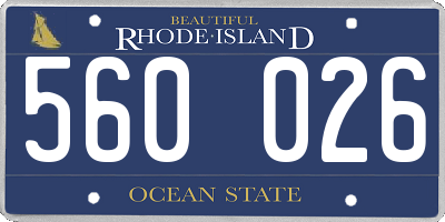 RI license plate 560026