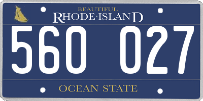 RI license plate 560027