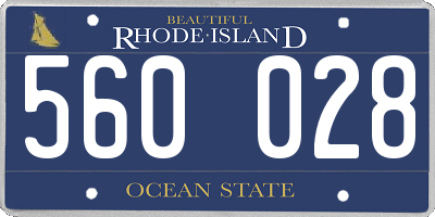 RI license plate 560028