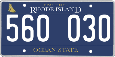 RI license plate 560030