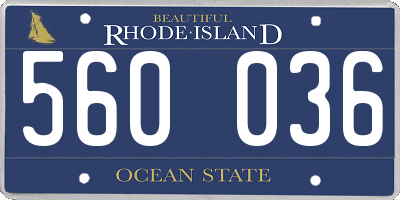 RI license plate 560036