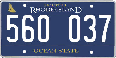 RI license plate 560037