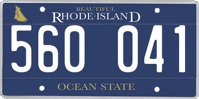 RI license plate 560041