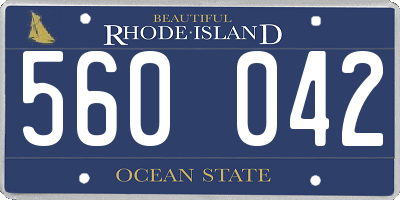 RI license plate 560042