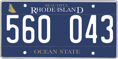 RI license plate 560043