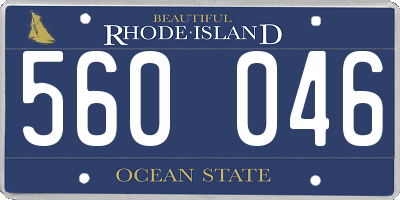 RI license plate 560046