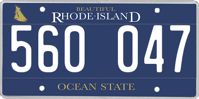 RI license plate 560047