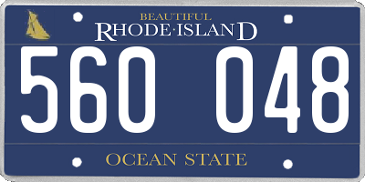 RI license plate 560048