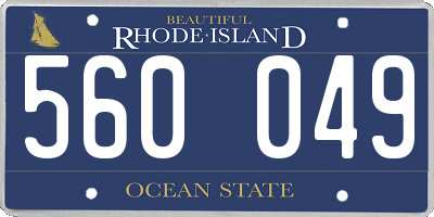 RI license plate 560049
