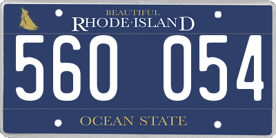RI license plate 560054