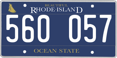 RI license plate 560057