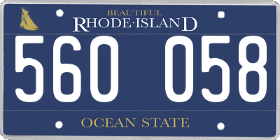 RI license plate 560058