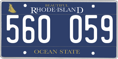 RI license plate 560059