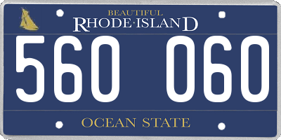 RI license plate 560060