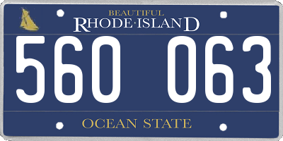 RI license plate 560063